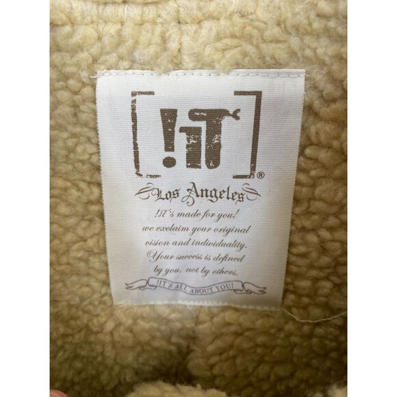 !It Los Angeles Womens Sherpa Lined Turquoise Jacket Medium Snap Button Closure - Picture 4 of 7